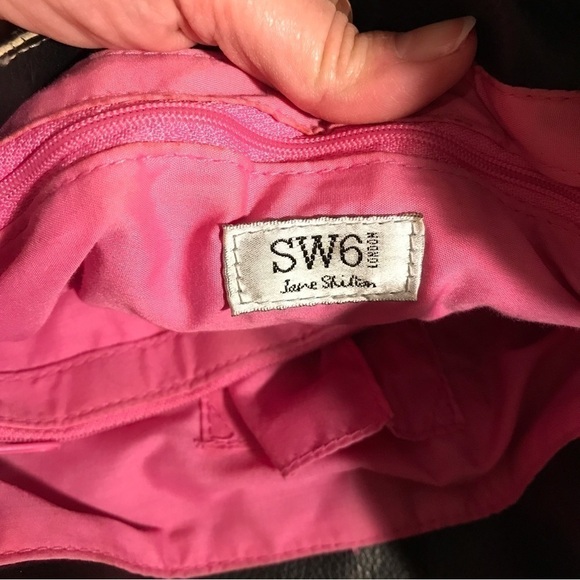 Jane Shilton, SW6 purse/ handbag. Black with white piping. - Picture 5 of 6